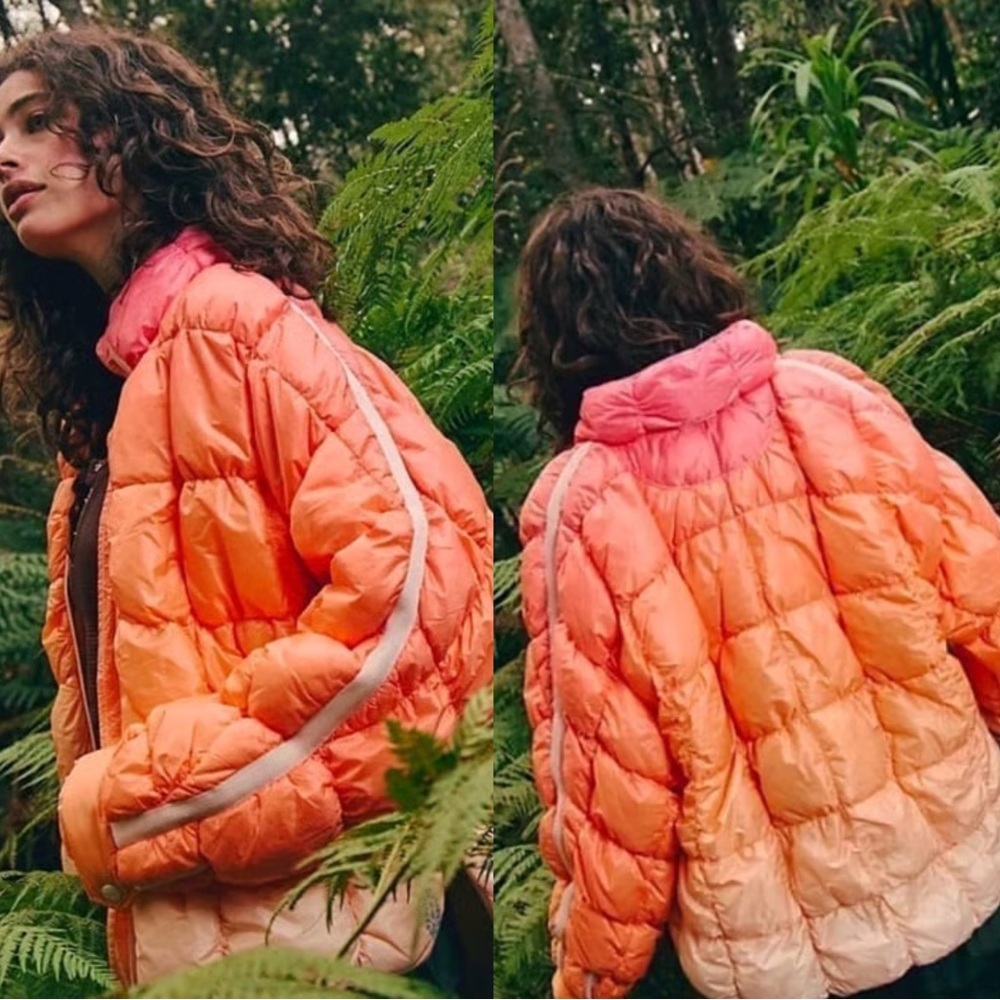 Free People Movement Gloss Ombré Pippa Packable Puffer Medium NWT